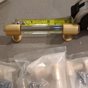 Gold and Clear Drawer Pull Handle Qty 5